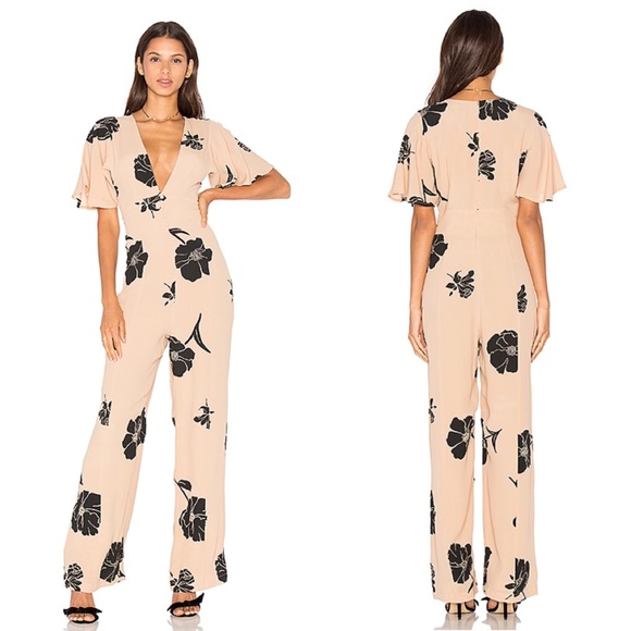 Privacy Please Blakely Jumpsuit Nude Black Floral - Picture 1 of 7